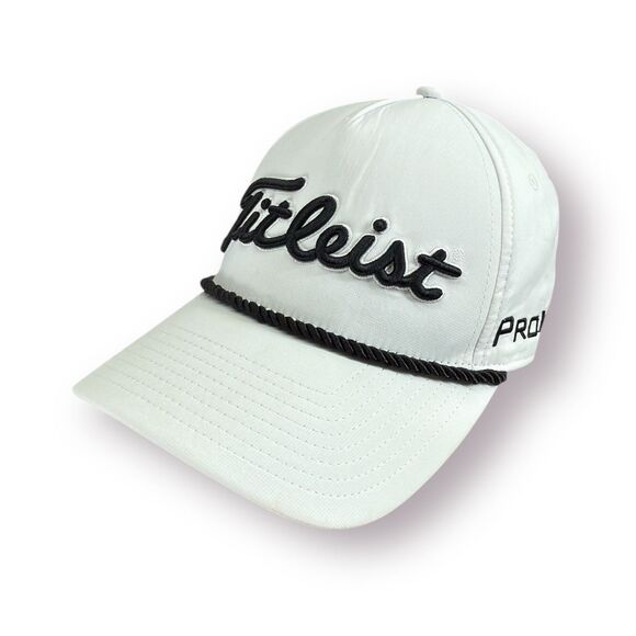 Titleist Tour Rope Hat Cap SnapBack White Golf Outdoors Adjustable PRO V1 FJ - Picture 2 of 11